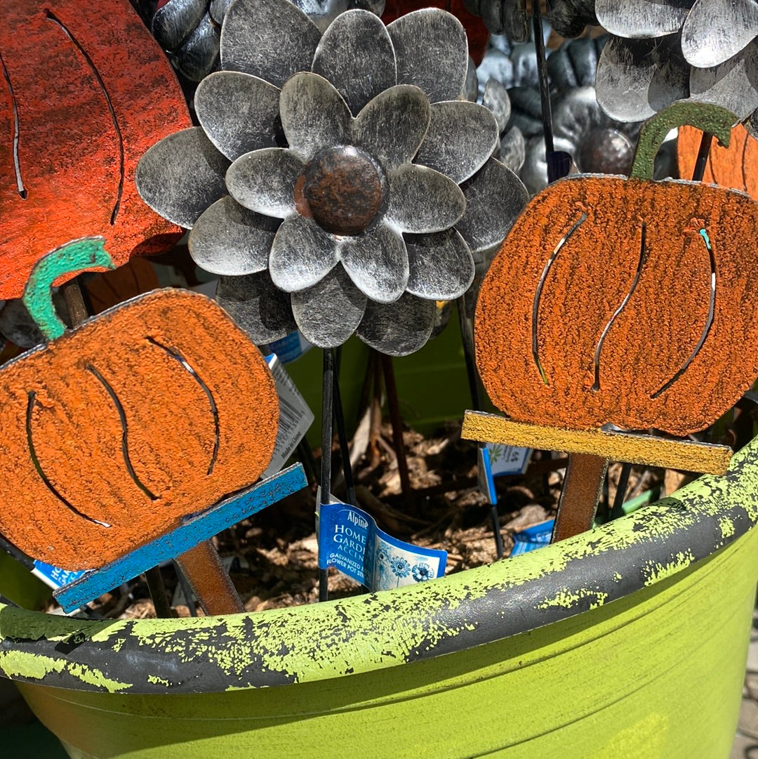 Pumpkin -flat metal stake