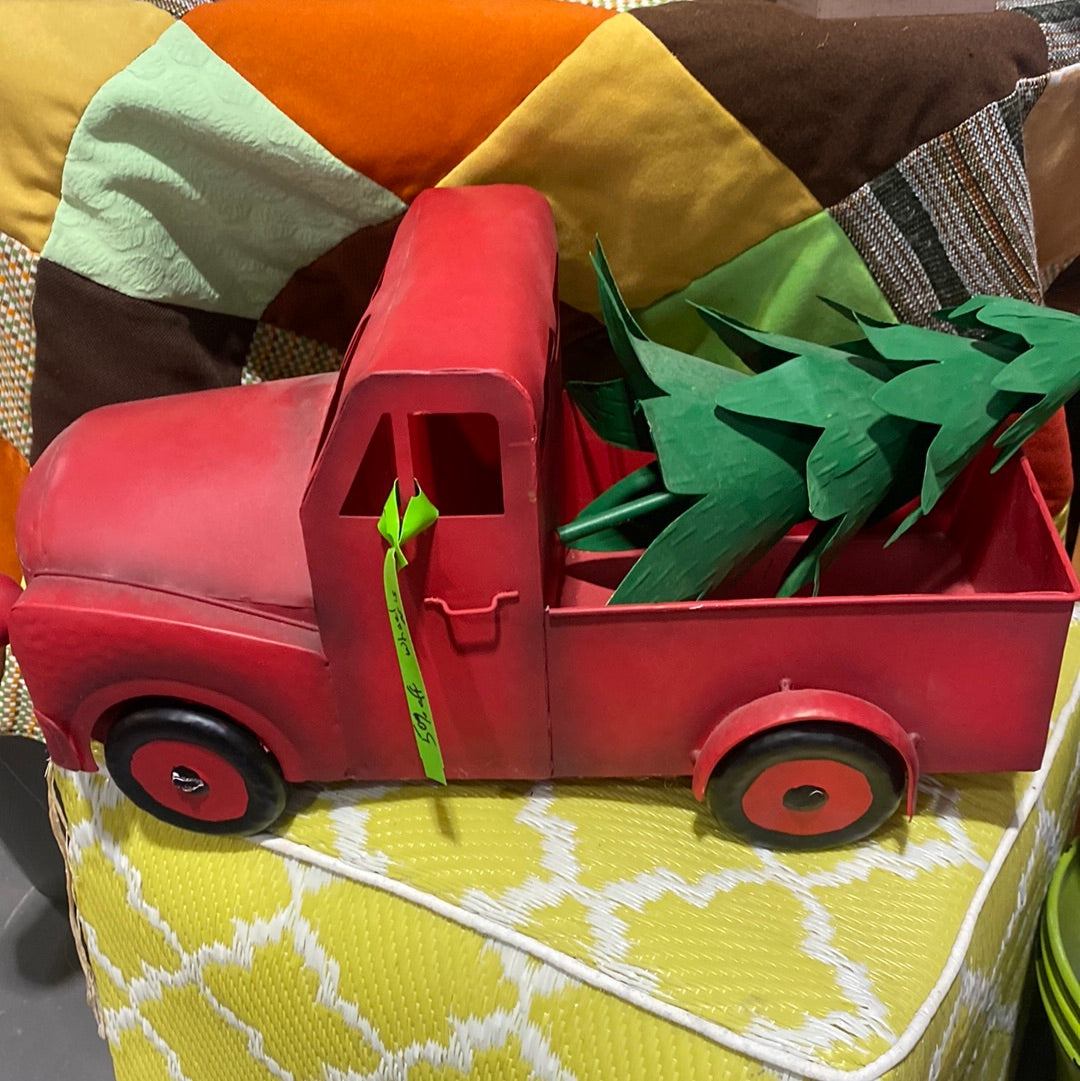 Vintage Metal Farm Truck with tree