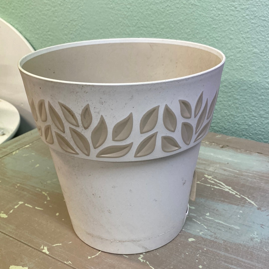 Leaf Planter - white 9.8"