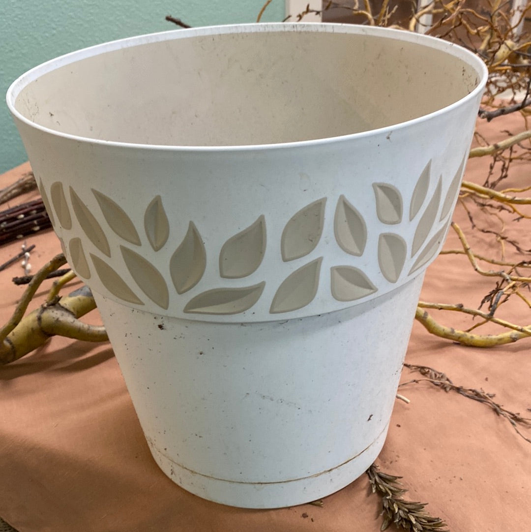 Leaf Planter - white 11.8"