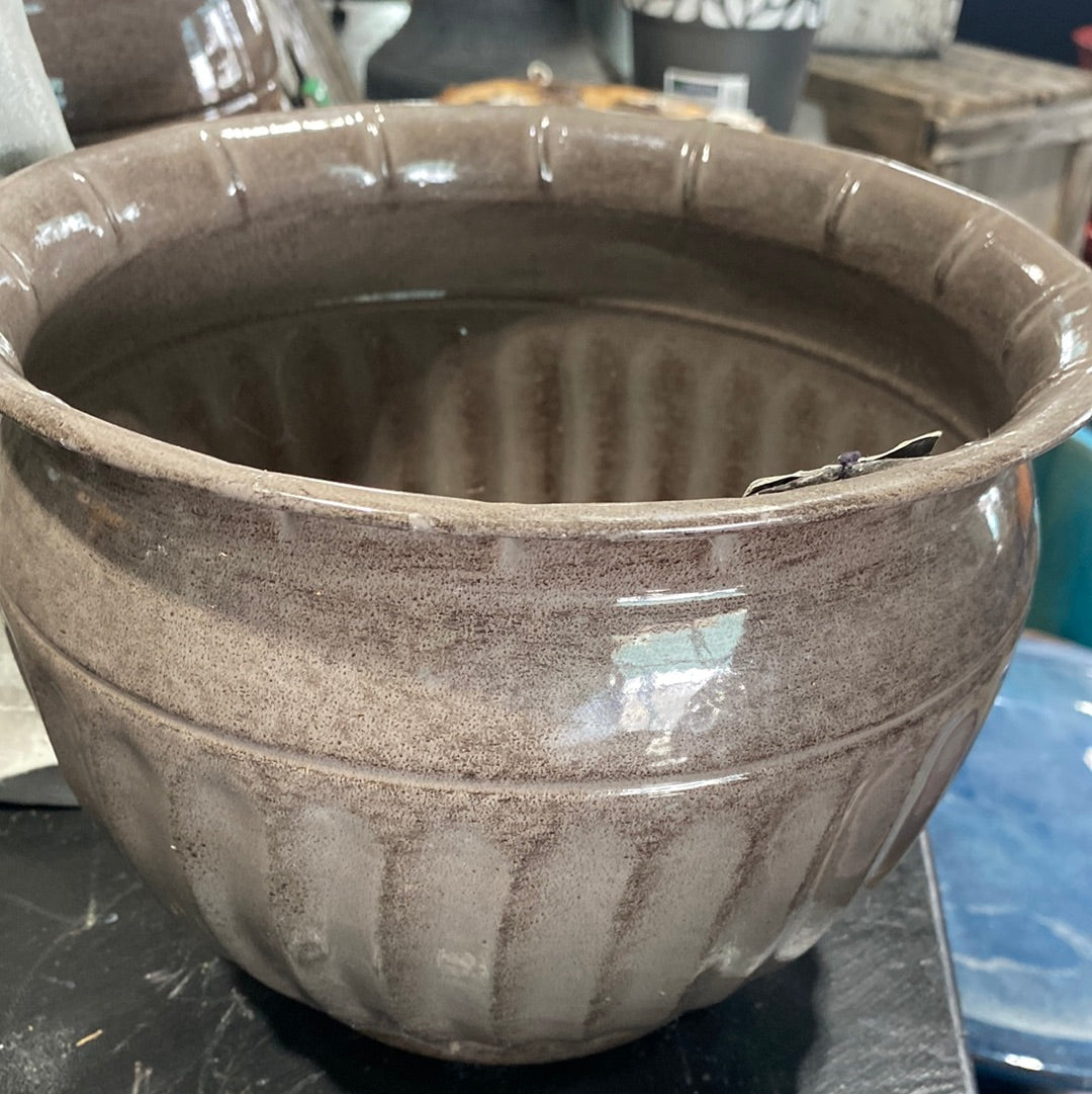 Metal Planter - Brown-round : 10"
