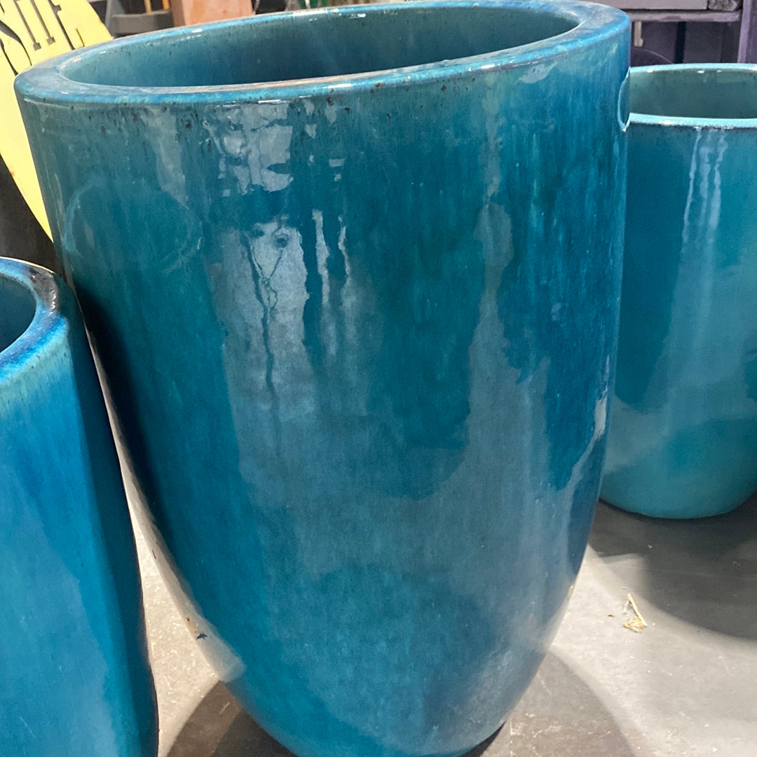 Pottery, Turquoise Tall Pottery-14"wx20"tall