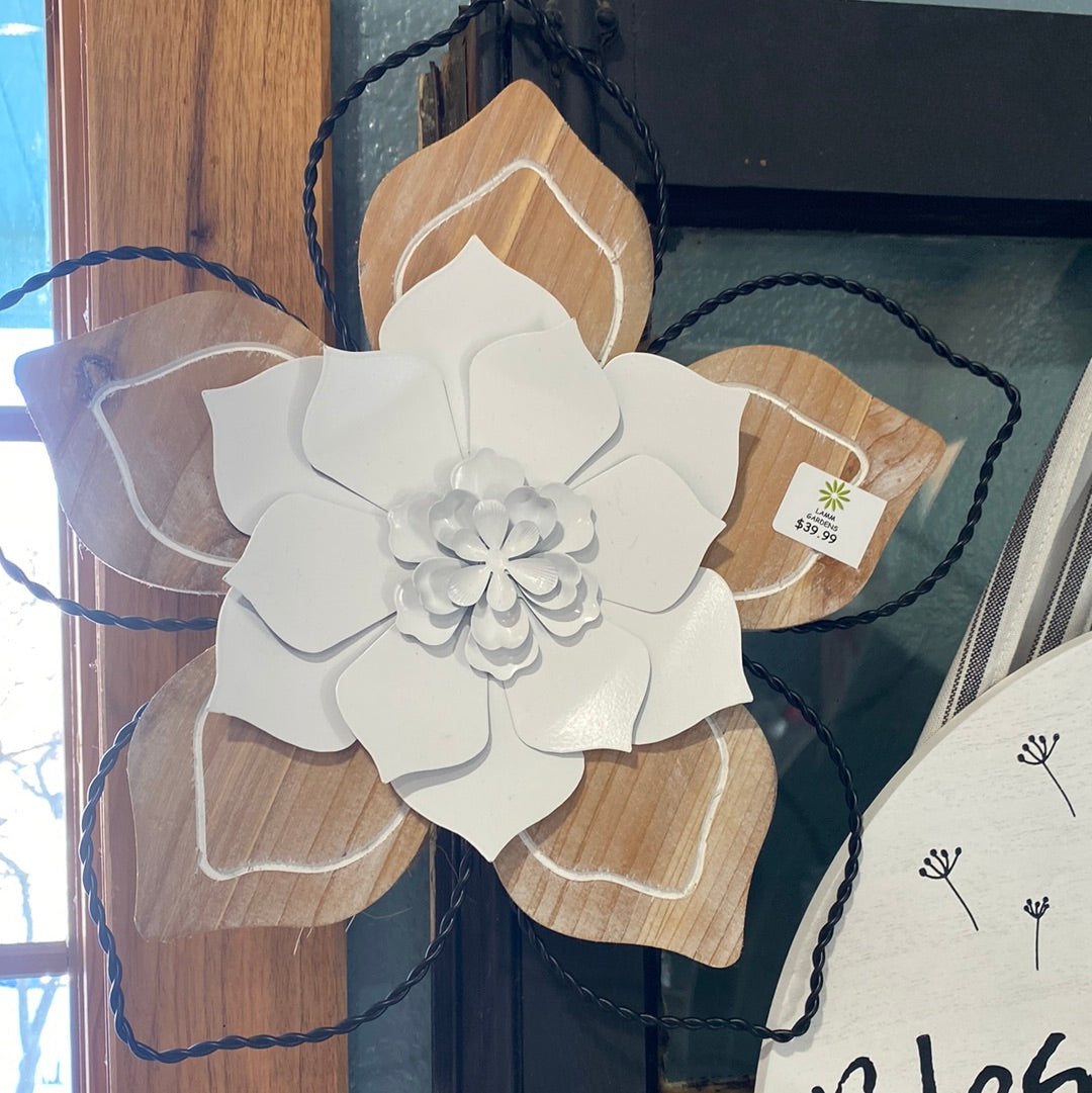 Flower - Metal & Wood 14"