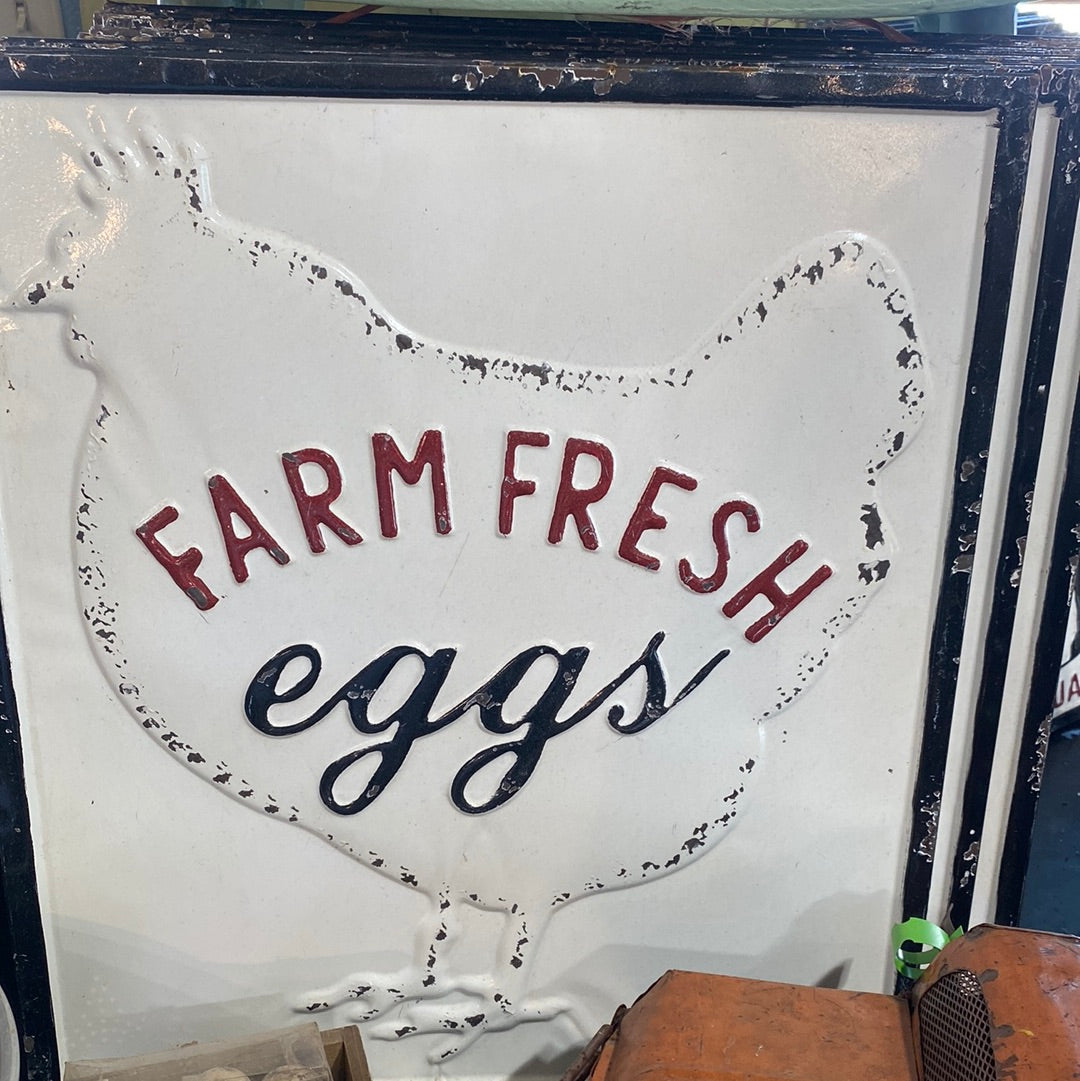 Sign, Farm Eggs-metal