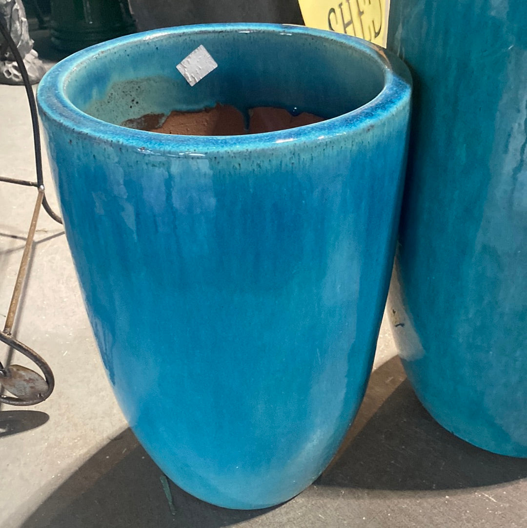 Pottery, Turquoise Tall Pottery-11"wx16"tall