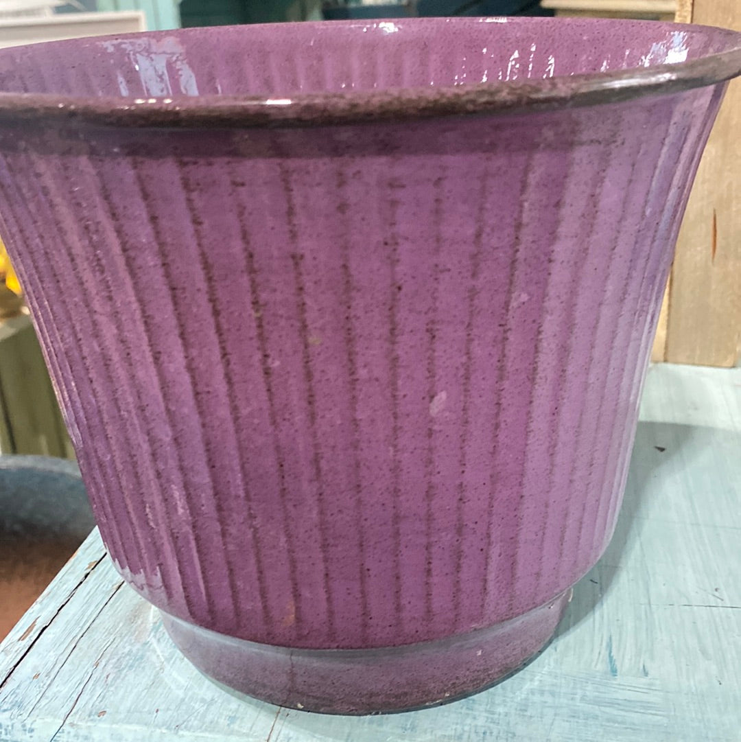 Metal Planter - Purple-round : 8"