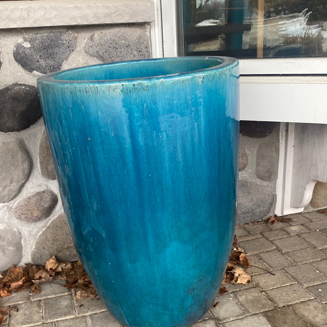 Pottery, Turquoise Tall Pottery-18"w x 26"t