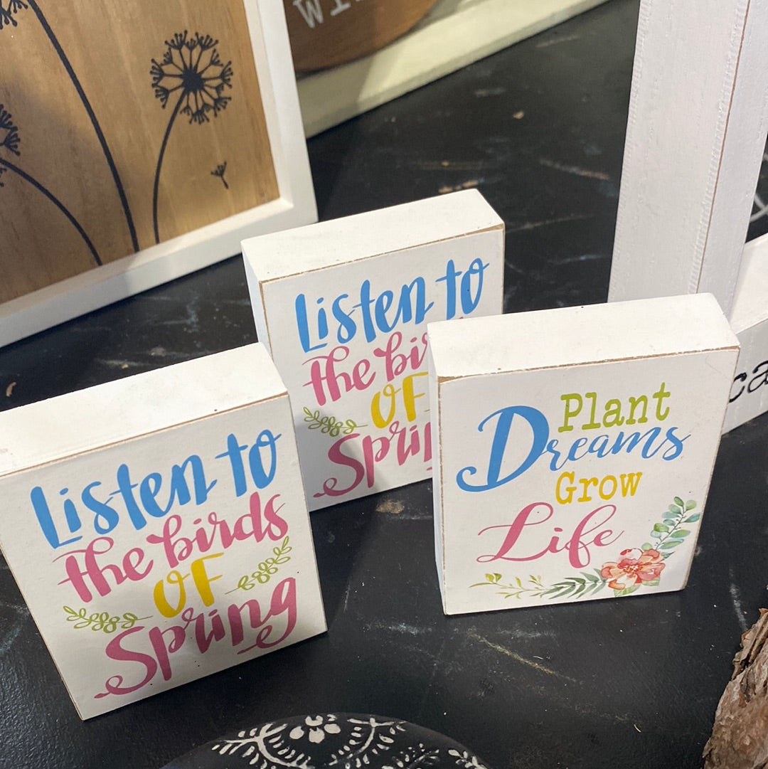 Sign, Spring Verse Wood Block