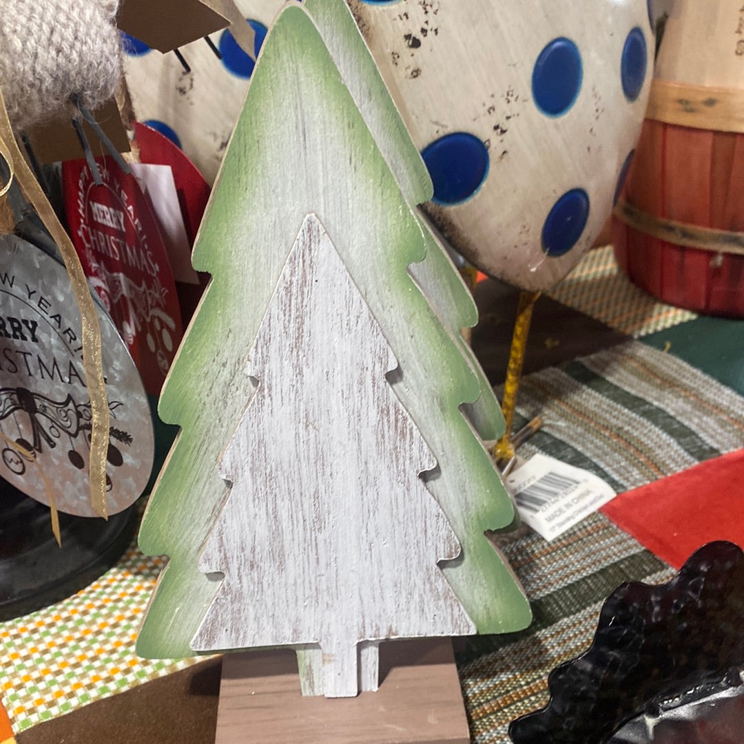 Christmas Tree, White wood dimensional