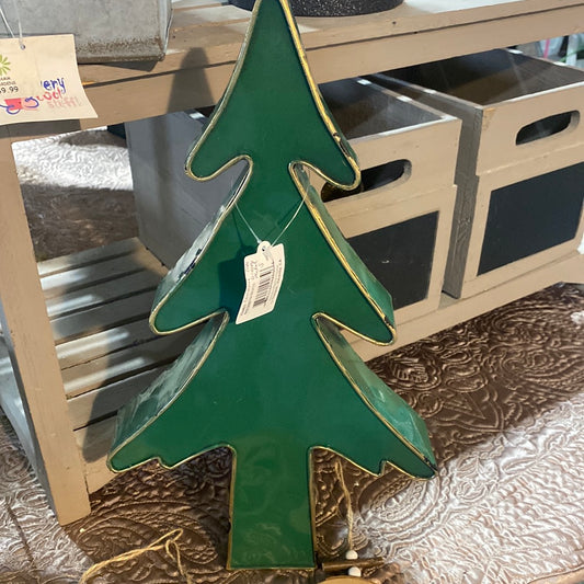 Christmas tree, Green metal evergreen