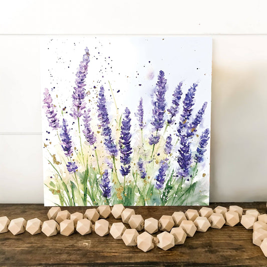 Lavender Wall Decor Art Canvas 16 x 16"