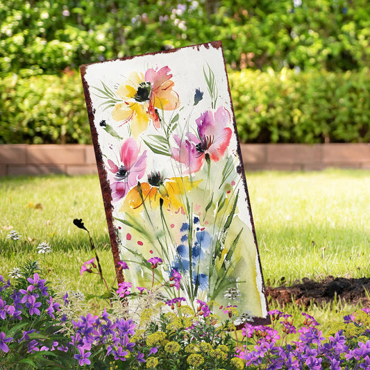 Spring Flowers Garden Stake  30"