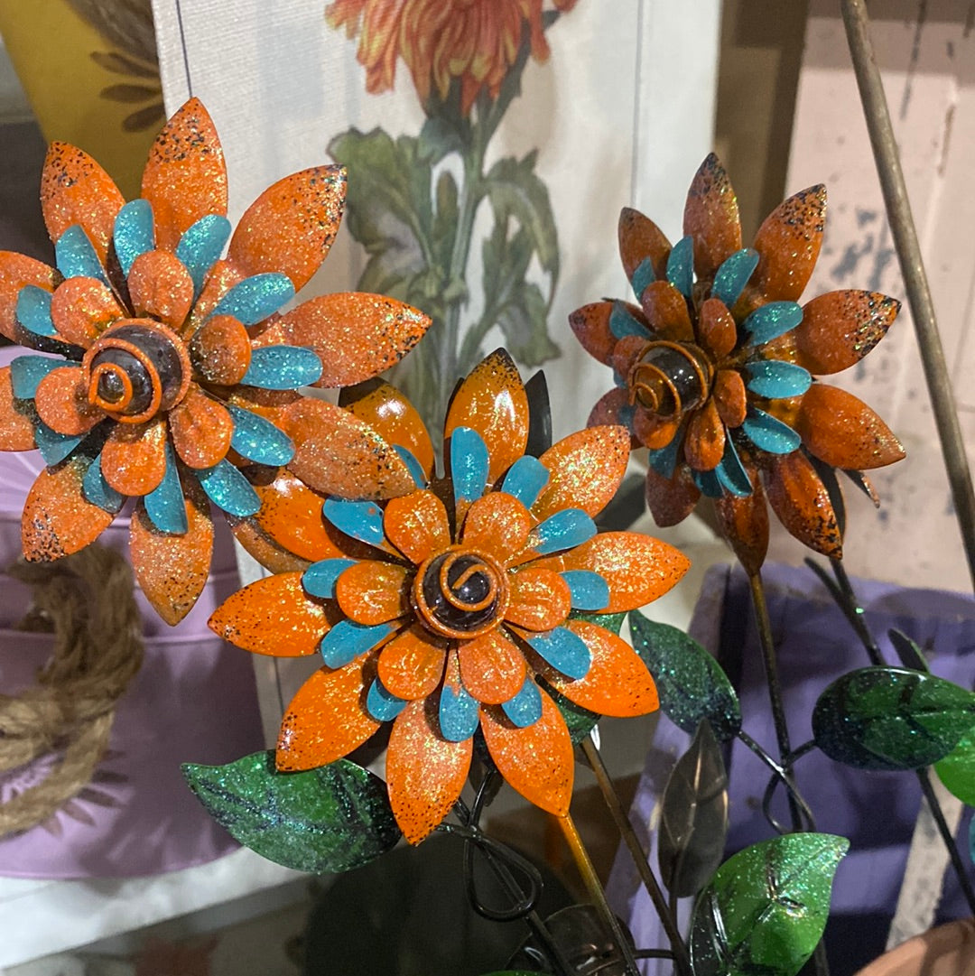 Metal Glitter Retro Flower Pot Sticker