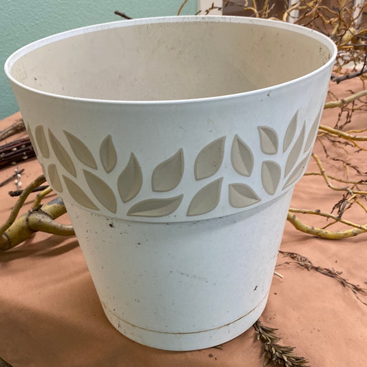 Leaf Planter - white 11.8"