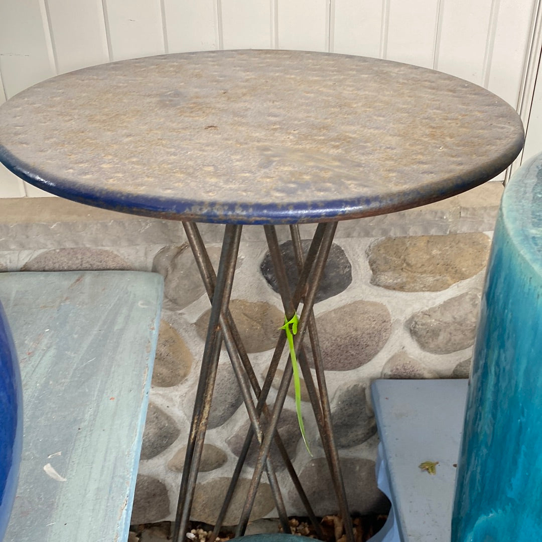 Metallic Bar Table - Blue