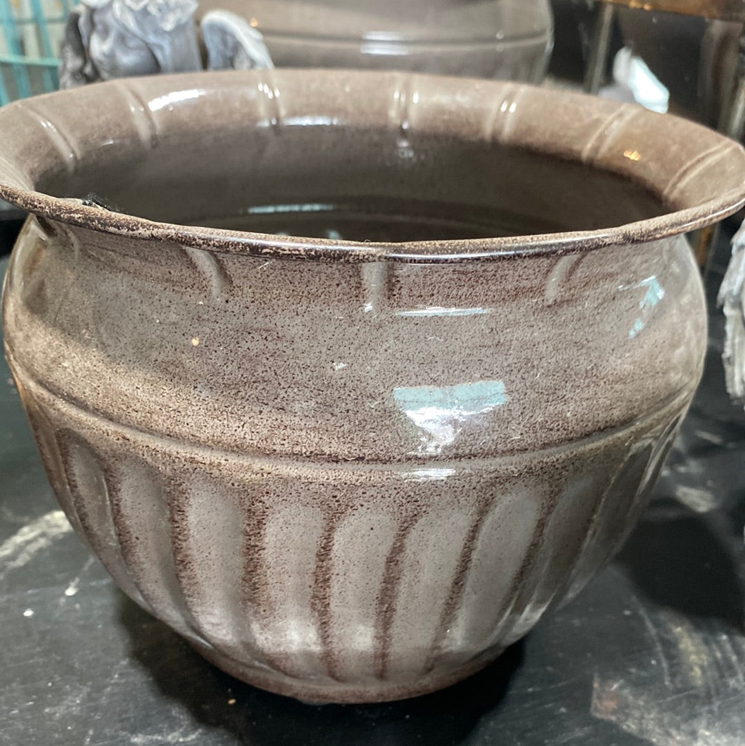 Metal Planter - Brown-round : 8"
