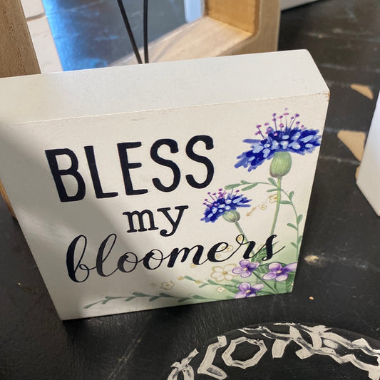 Bless my Bloomers Wood Block signs