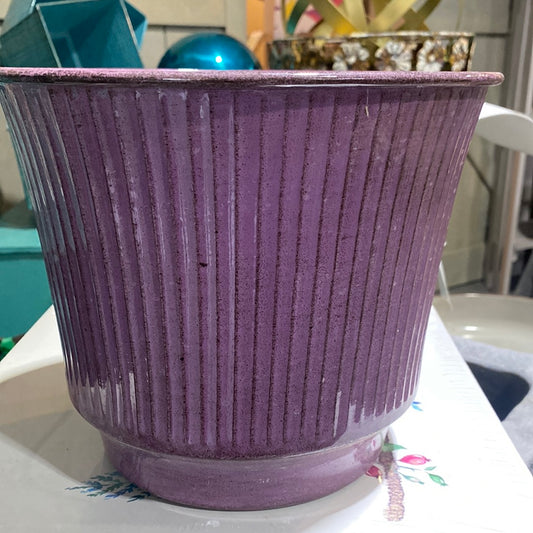 Metal Planter - Purple-round : 10"