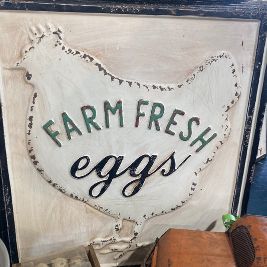 Sign, Farm Eggs-metal