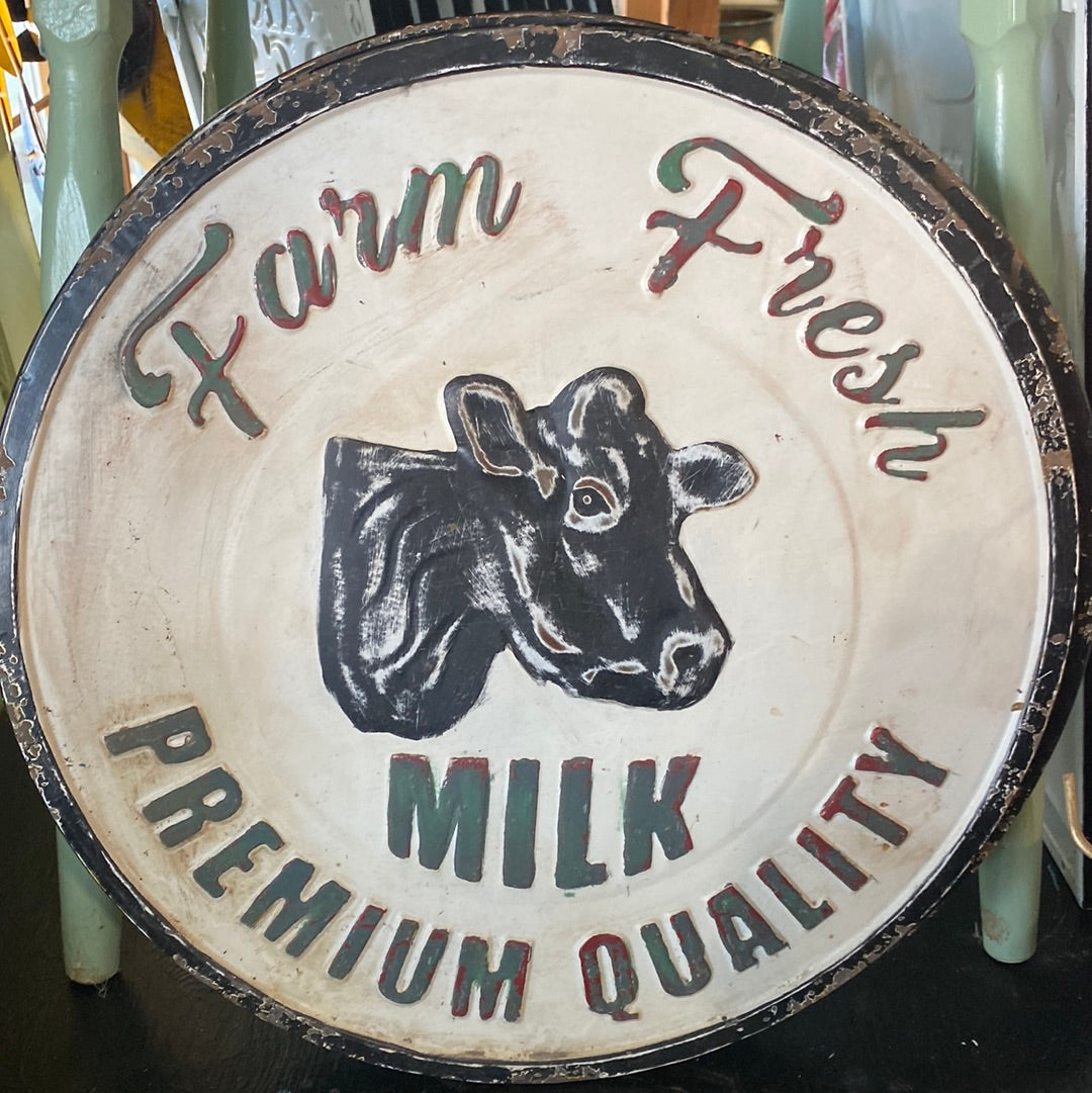Sign, Milk metal round