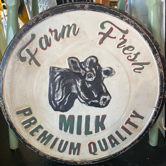 Sign, Milk metal round