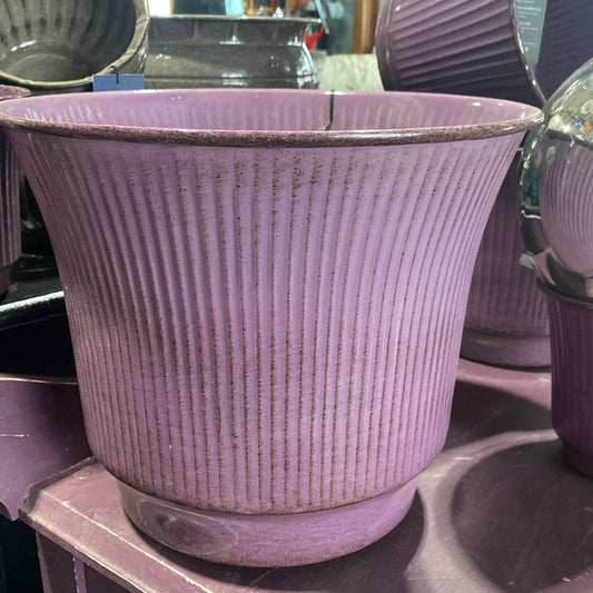 Metal Planter - Purple-round : 12"