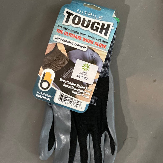 Nitrile TOUGH Gloves-black : Medium