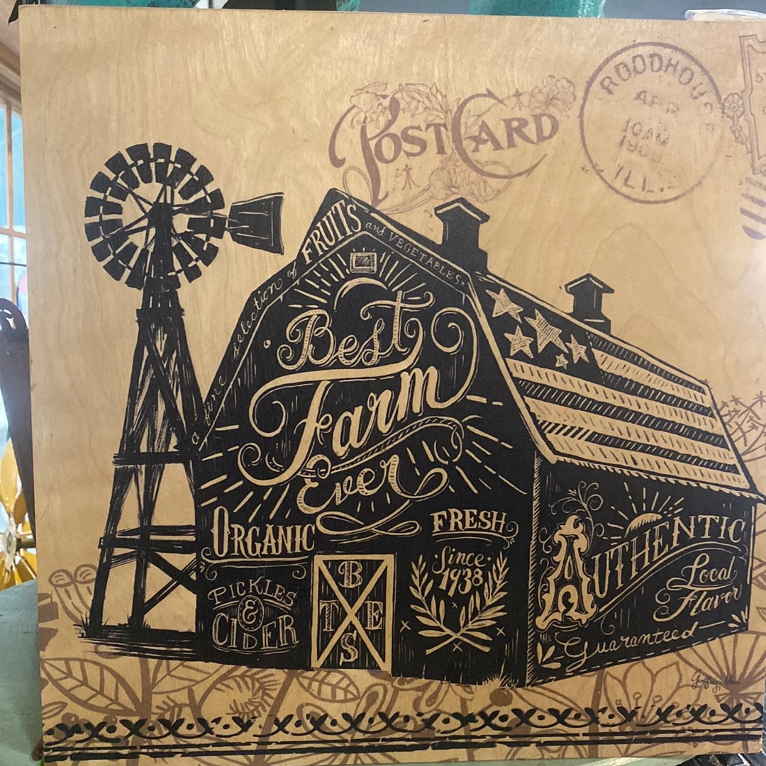 Wall Canvas - Farm tractor / Barn