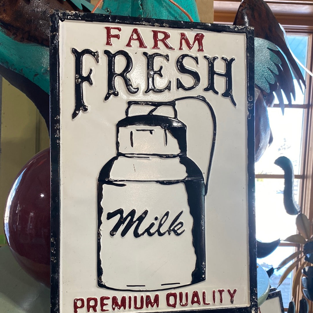 SIgn, Farm Fresh Milk-metal rectangle