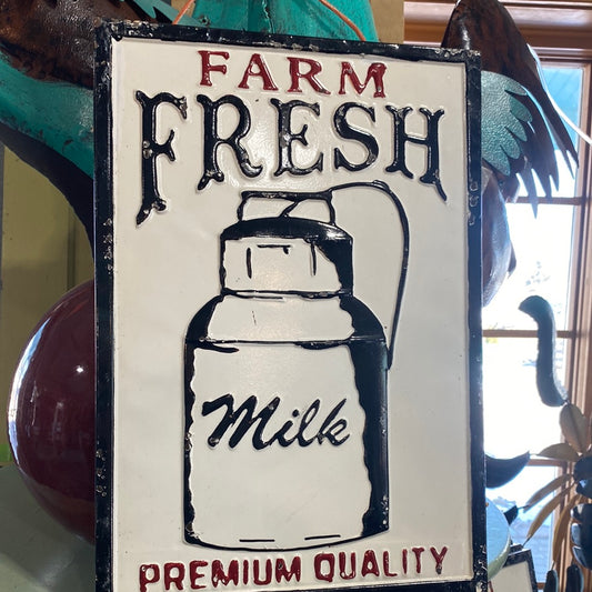 SIgn, Farm Fresh Milk-metal rectangle